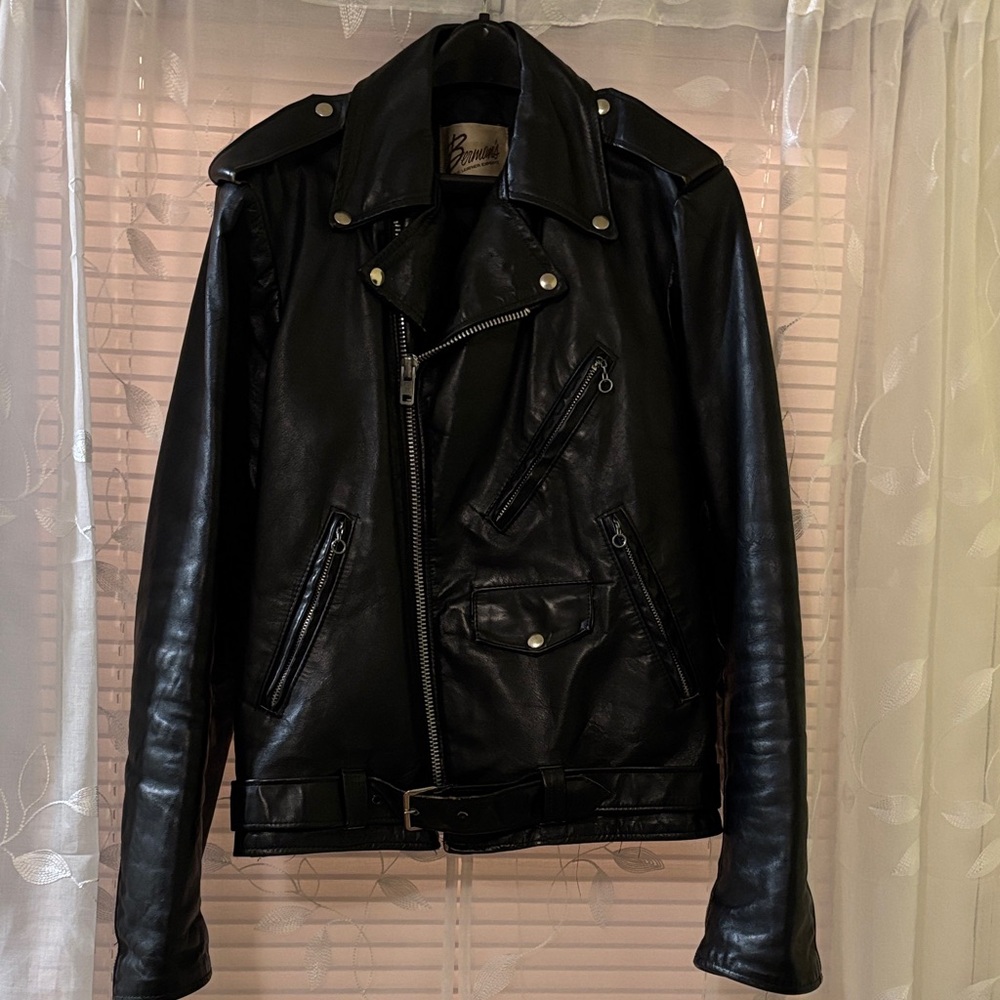 Classic Black Leather Motorcycle Jacket